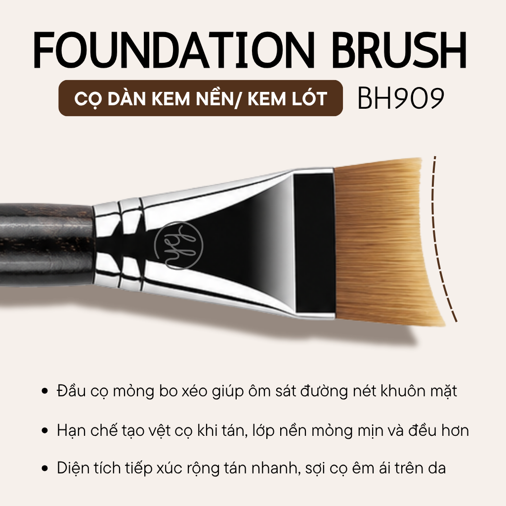 Cọ Tán Nền BH Cosmetics Foundation Brush BH909